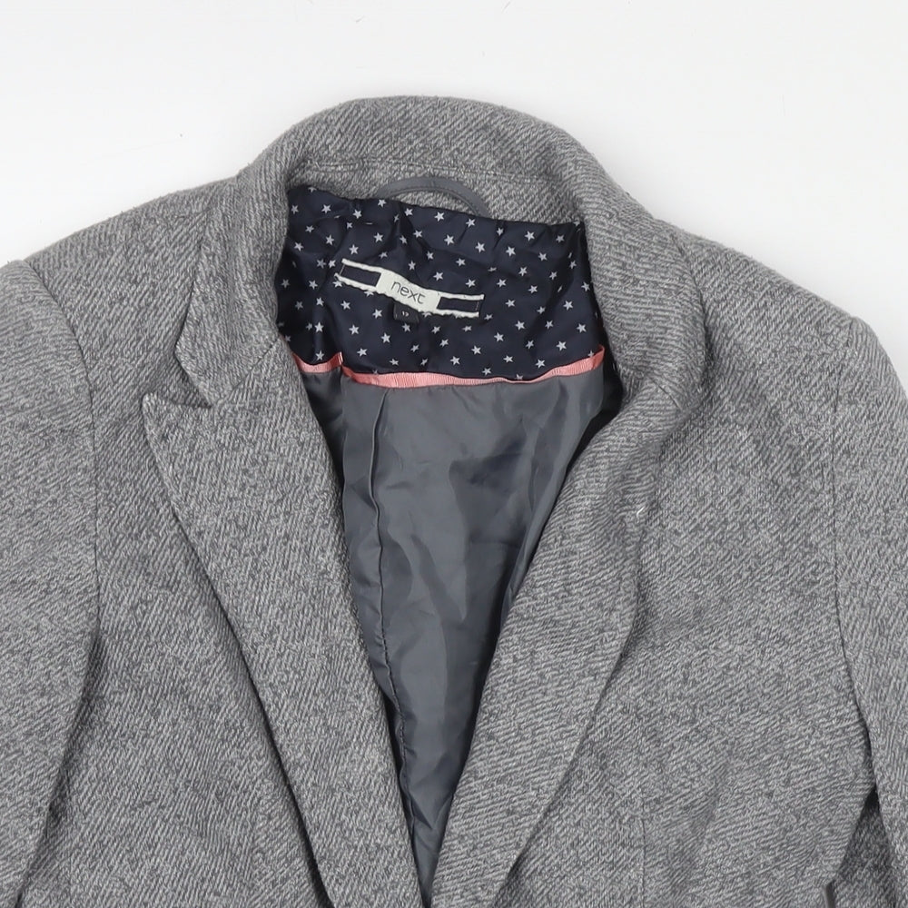NEXT Womens Grey Jacket Blazer Size 12 Button