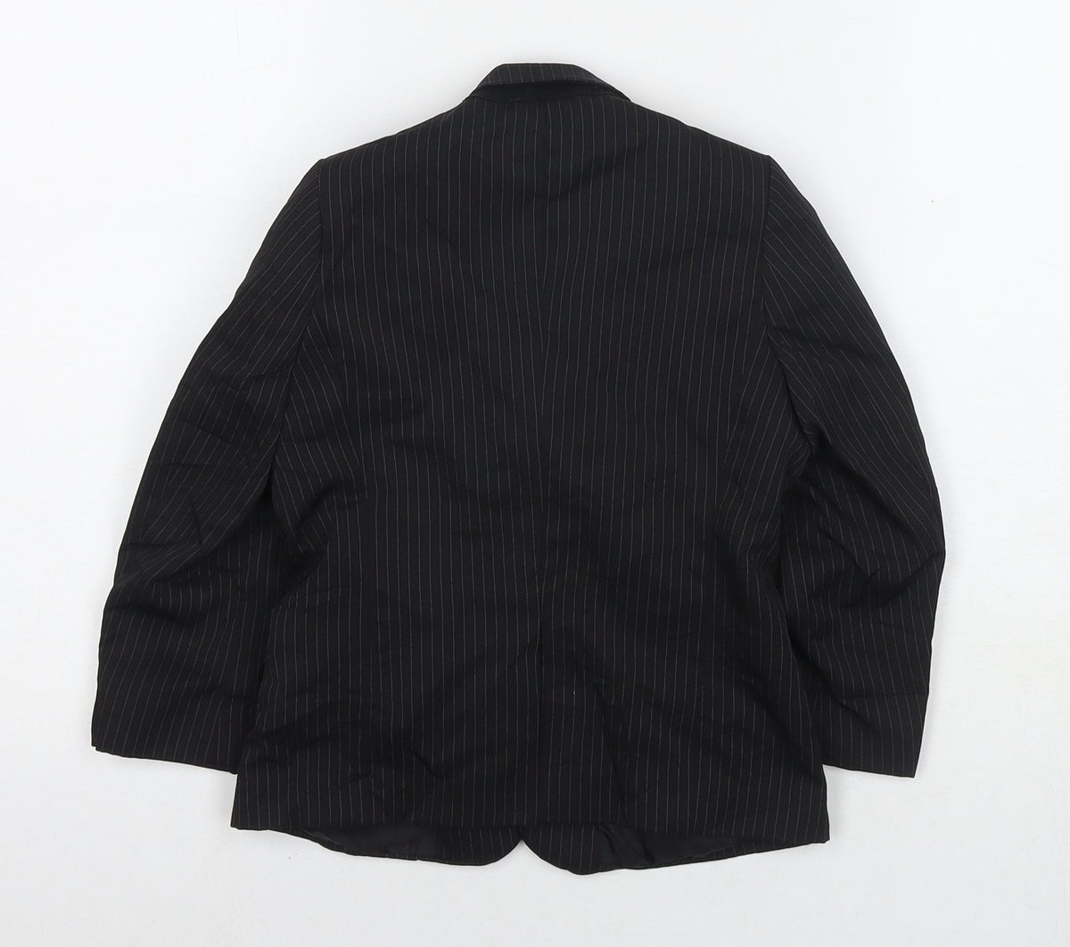 Back view of Duck and Cover boys’ black jacket blazer, size 4, years button