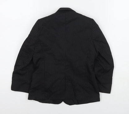 Back view of Duck and Cover boys’ black jacket blazer, size 4, years button