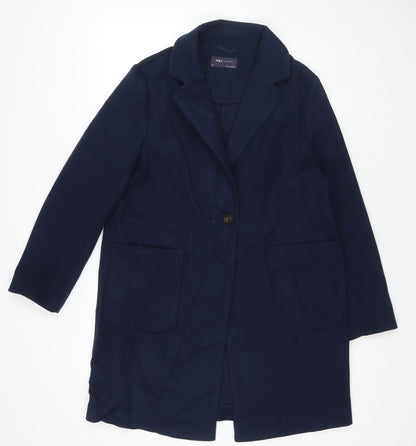 Womens UK Size 14 Marks and Spencer Blue Overcoat