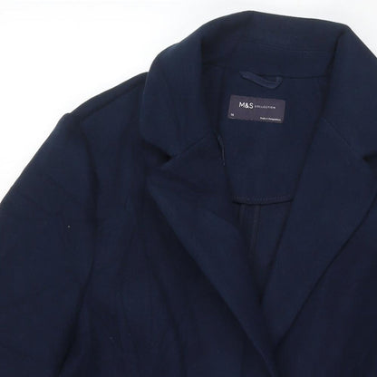 Womens UK Size 14 Marks and Spencer Blue Overcoat
