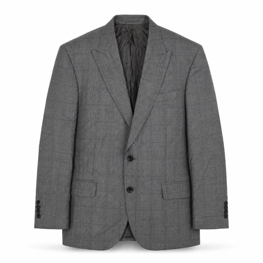 Marks & Spencer Mens Grey Check Wool Jacket Suit Jacket Size 42 Regular