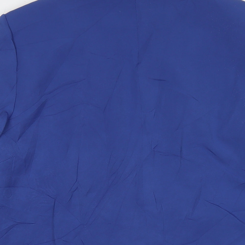 Pieces Womens Blue Jacket Blazer Size L Button