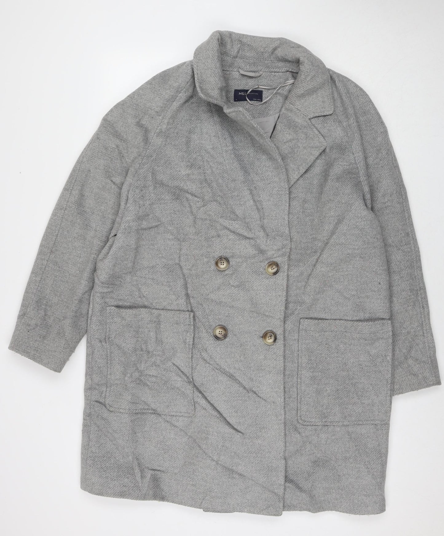 Womens UK Size 18 Marks and Spencer Grey Overcoat