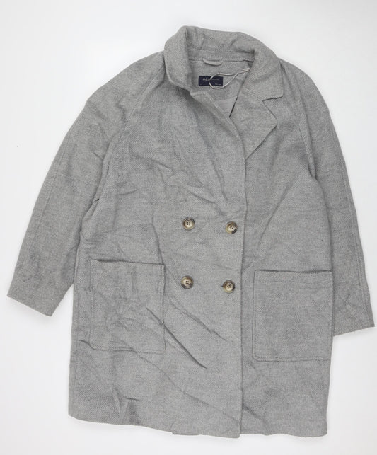 Womens UK Size 18 Marks and Spencer Grey Overcoat