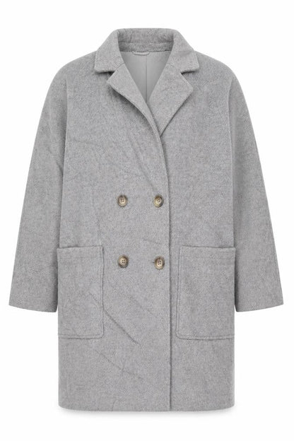 Marks & Spencer Womens Grey Overcoat Coat Size 18 Button