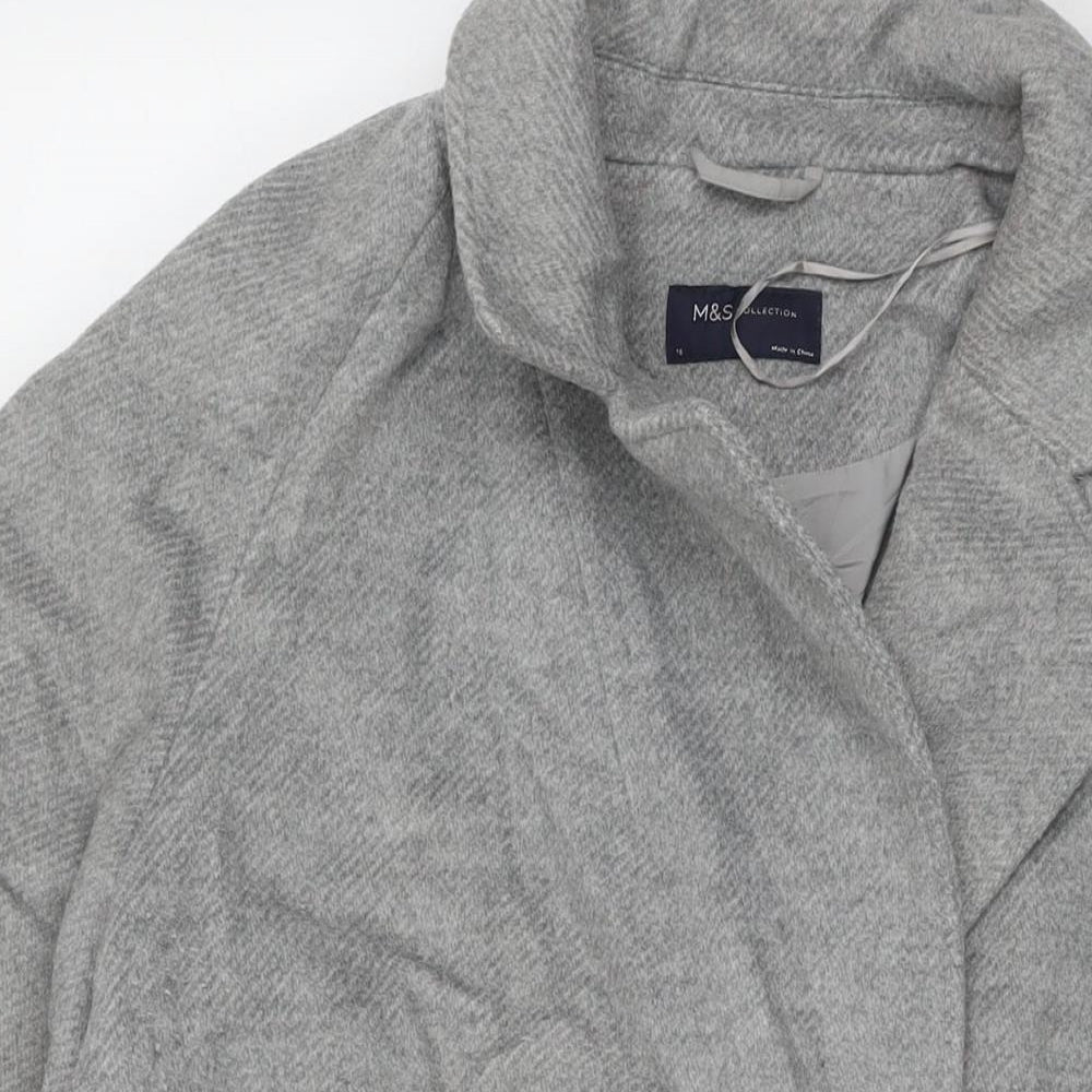 Womens UK Size 18 Marks and Spencer Grey Overcoat