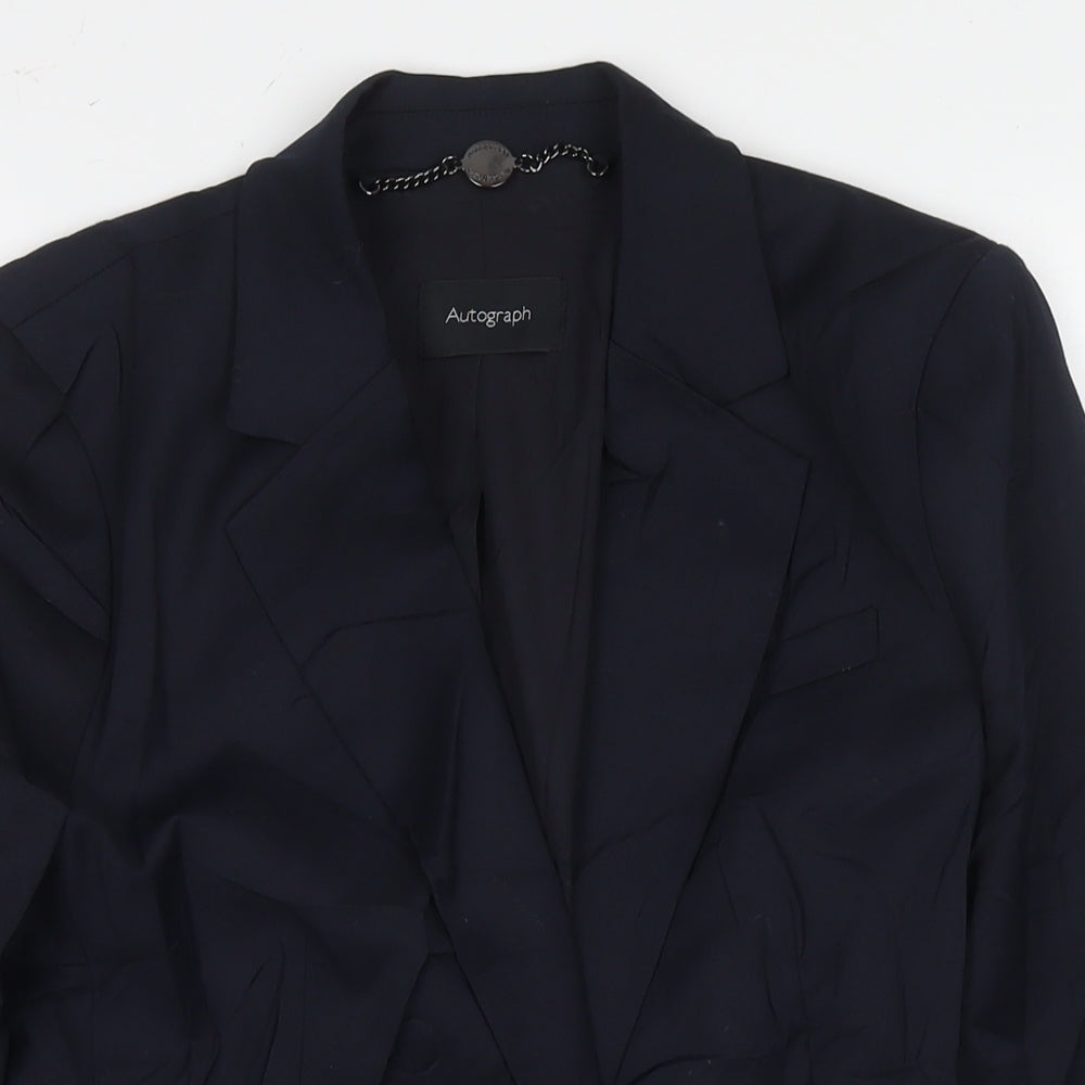 Autograph Womens Black Jacket Blazer Size 8 Button