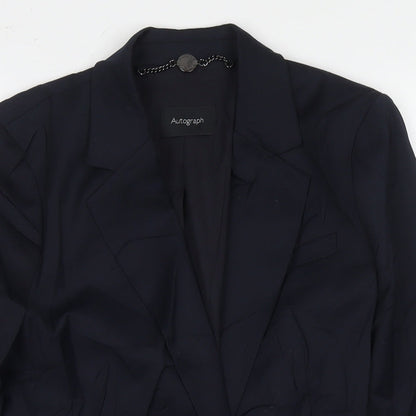 Autograph Womens Black Jacket Blazer Size 8 Button