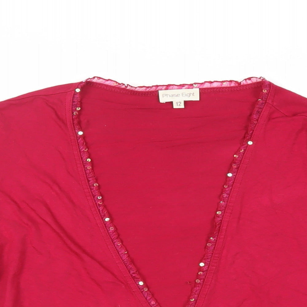 Womens UK Size 12 Phase Eight Pink Basic Blouse