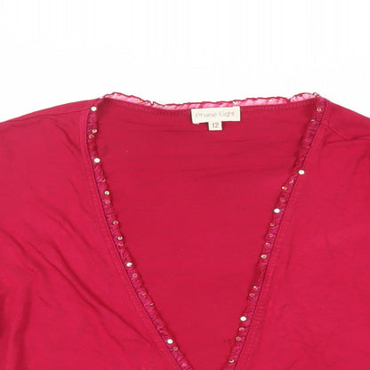 Womens UK Size 12 Phase Eight Pink Basic Blouse