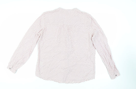 Sandwich Womens Pink Geometric Viscose Basic Button-Up Size 10 V-Neck
