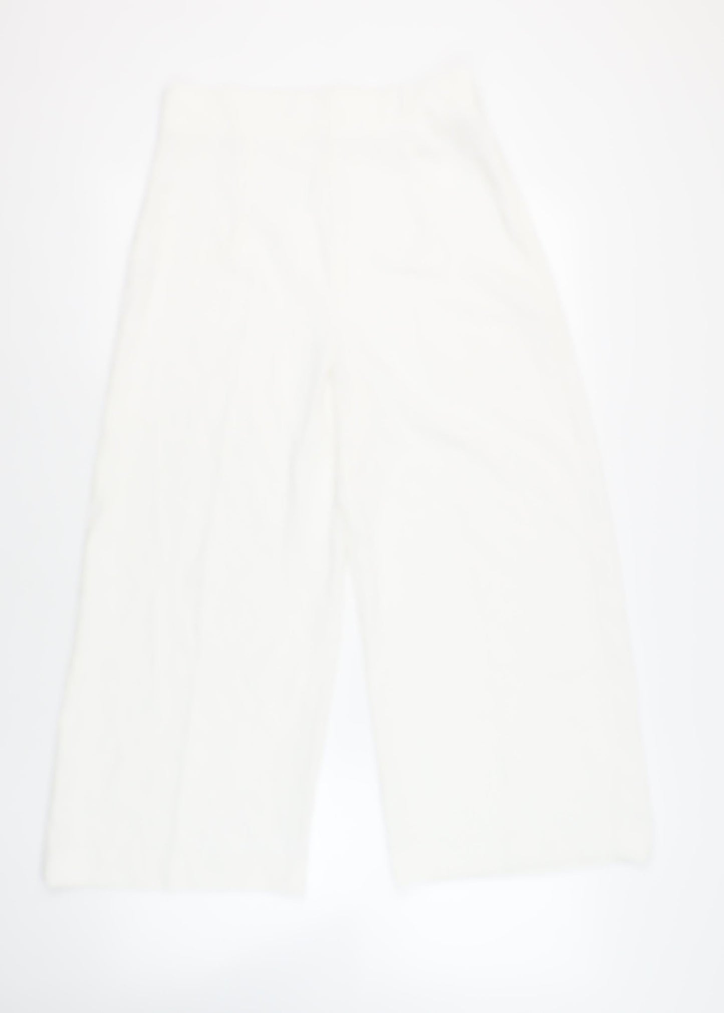 Womens UK Size L Zara Regular Fit Cropped White Trousers