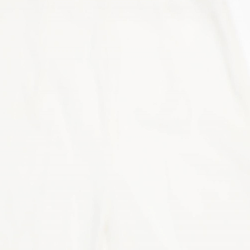 Womens UK Size L Zara Regular Fit Cropped White Trousers
