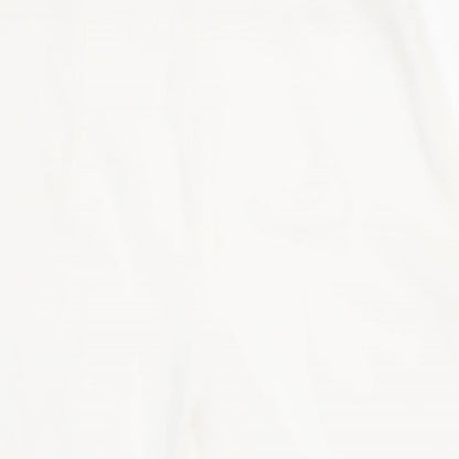 Womens UK Size L Zara Regular Fit Cropped White Trousers