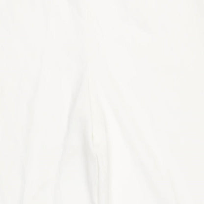 Womens UK Size L Zara Regular Fit Cropped White Trousers