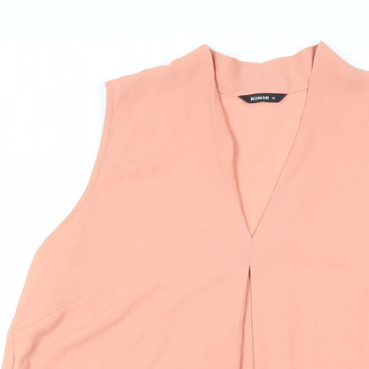 Womens UK Size 14 Roman Pink Basic Blouse