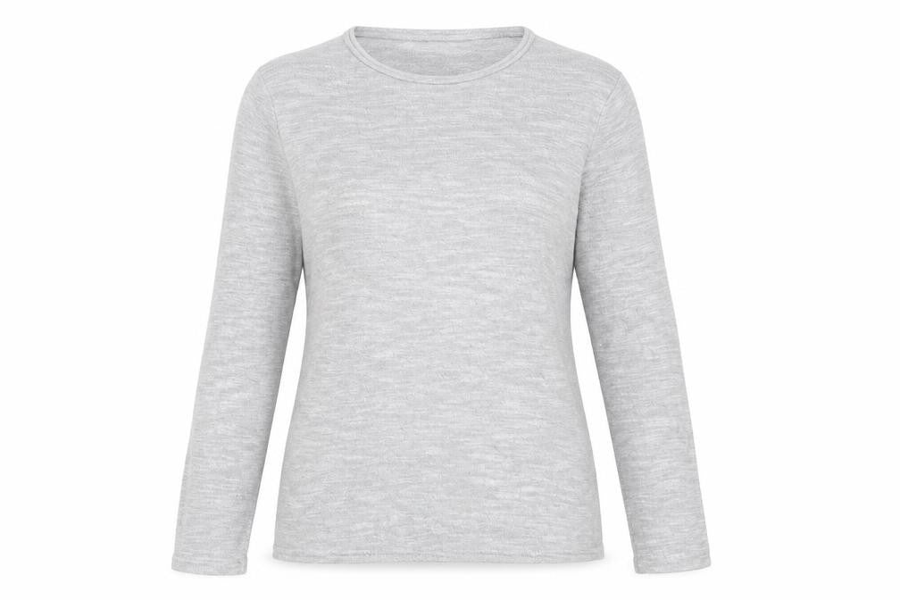 Next Womens Grey Crew Neck Cotton Pullover Jumper Size S - Lightweight