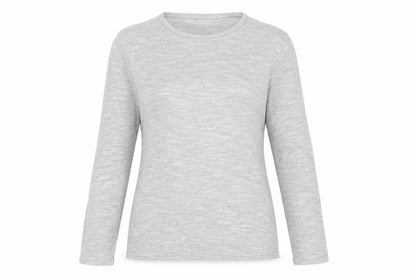 Next Womens Grey Crew Neck Cotton Pullover Jumper Size S - Lightweight