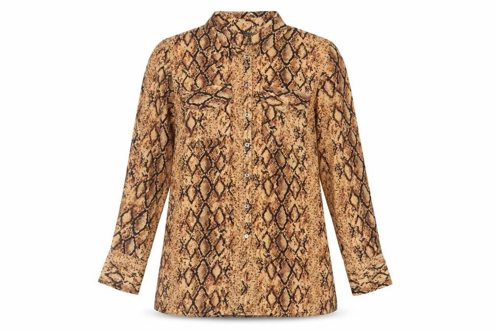 Womens UK Size 10 Lipsy Brown Tunic Button-Up