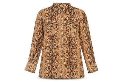 Womens UK Size 10 Lipsy Brown Tunic Button-Up