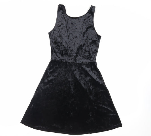 Divided by H&M Womens Black Polyester Tank Dress Size 8 Round Neck Pullover