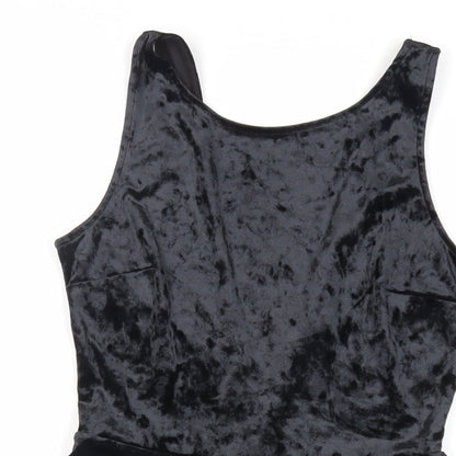 Divided by H&M Womens Black Polyester Tank Dress Size 8 Round Neck Pullover