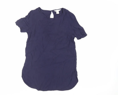 Womens UK Size 8 H&M Blue Basic Blouse