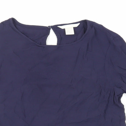 Womens UK Size 8 H&M Blue Basic Blouse
