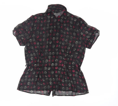 Womens UK Size 12 Marks and Spencer Black Basic Button-Up