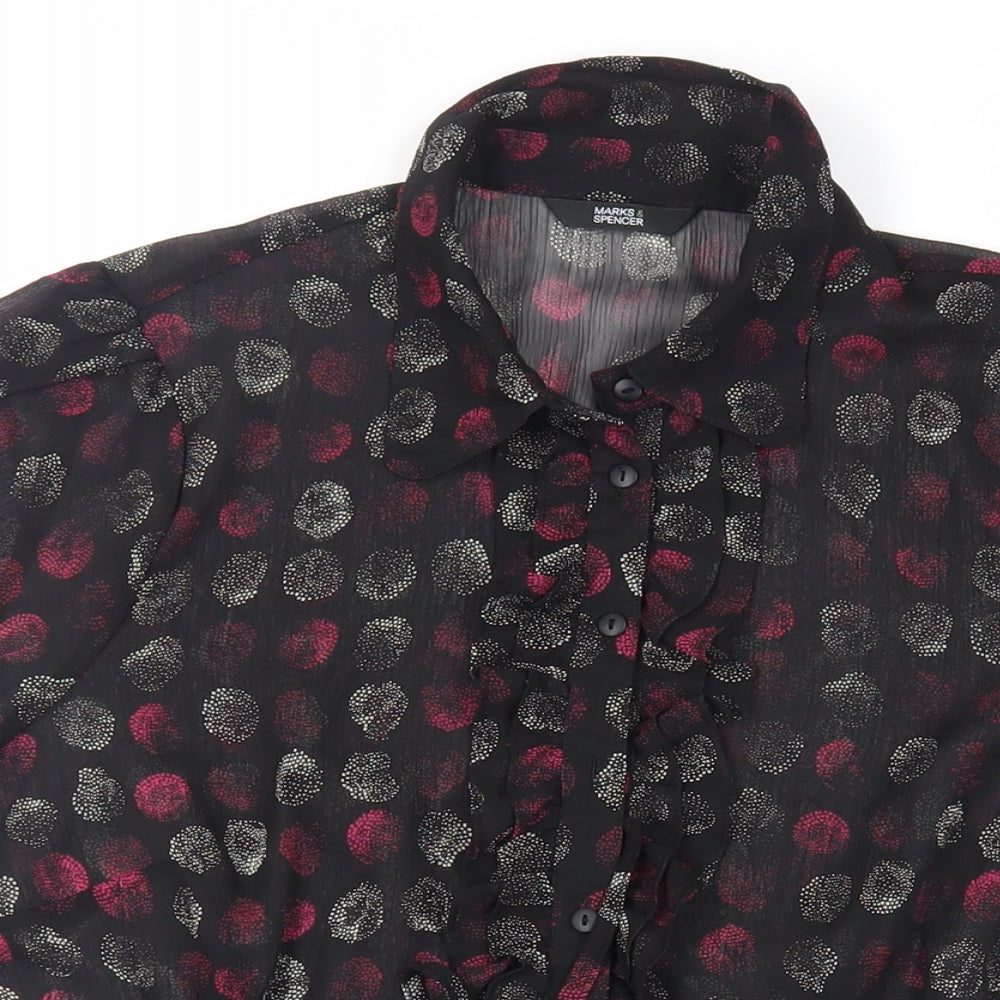 Womens UK Size 12 Marks and Spencer Black Basic Button-Up