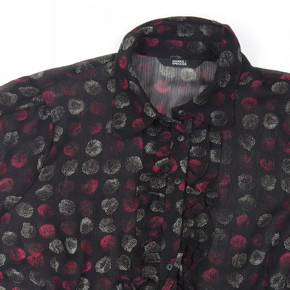 Womens UK Size 12 Marks and Spencer Black Basic Button-Up