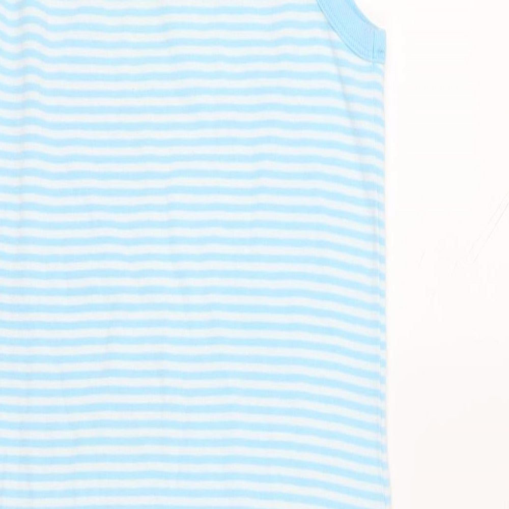 Joie De Vivre Womens Blue Striped Cotton Tank Dress Size 10 Scoop Neck Pullover