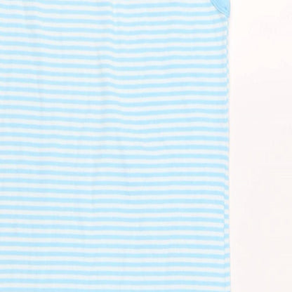 Joie De Vivre Womens Blue Striped Cotton Tank Dress Size 10 Scoop Neck Pullover
