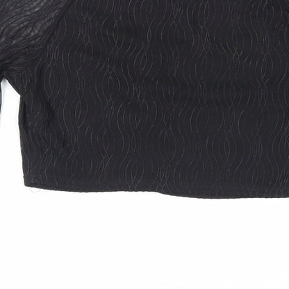 Womens UK Size 8 PRETTYLITTLETHING Black Cropped Blouse