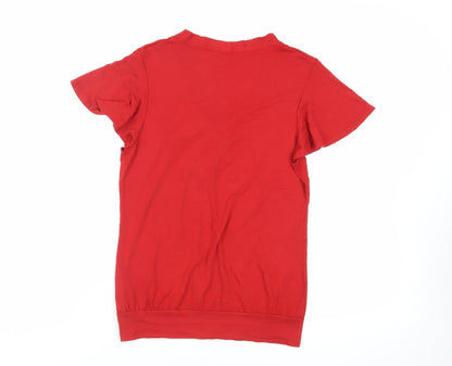 Womens UK Size 10 Marks and Spencer Red Basic T-Shirt