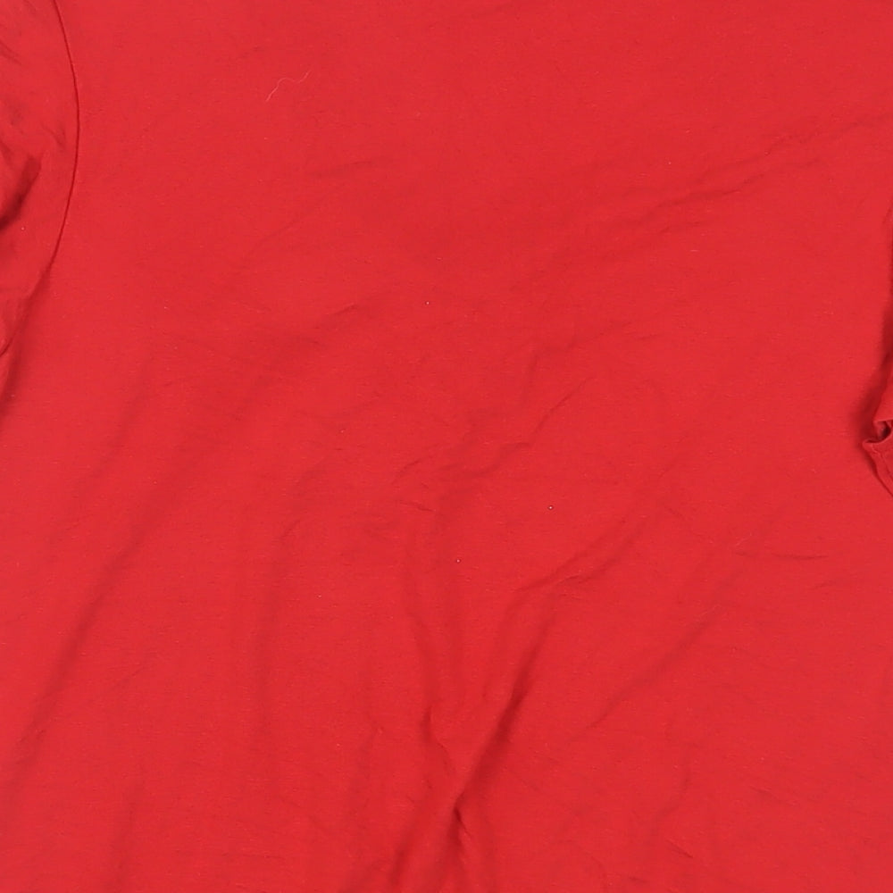 Womens UK Size 10 Marks and Spencer Red Basic T-Shirt