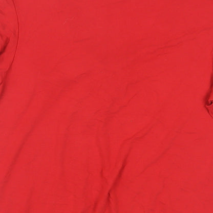 Womens UK Size 10 Marks and Spencer Red Basic T-Shirt