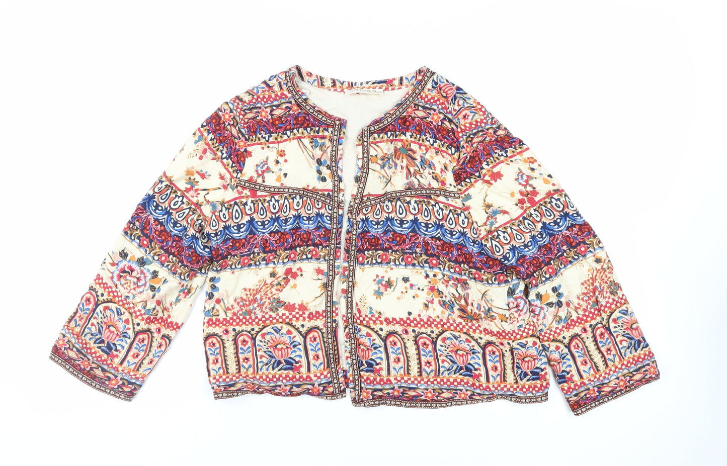 Indigo Womens Multicoloured Paisley Jacket Size 12 - Open Lightweight