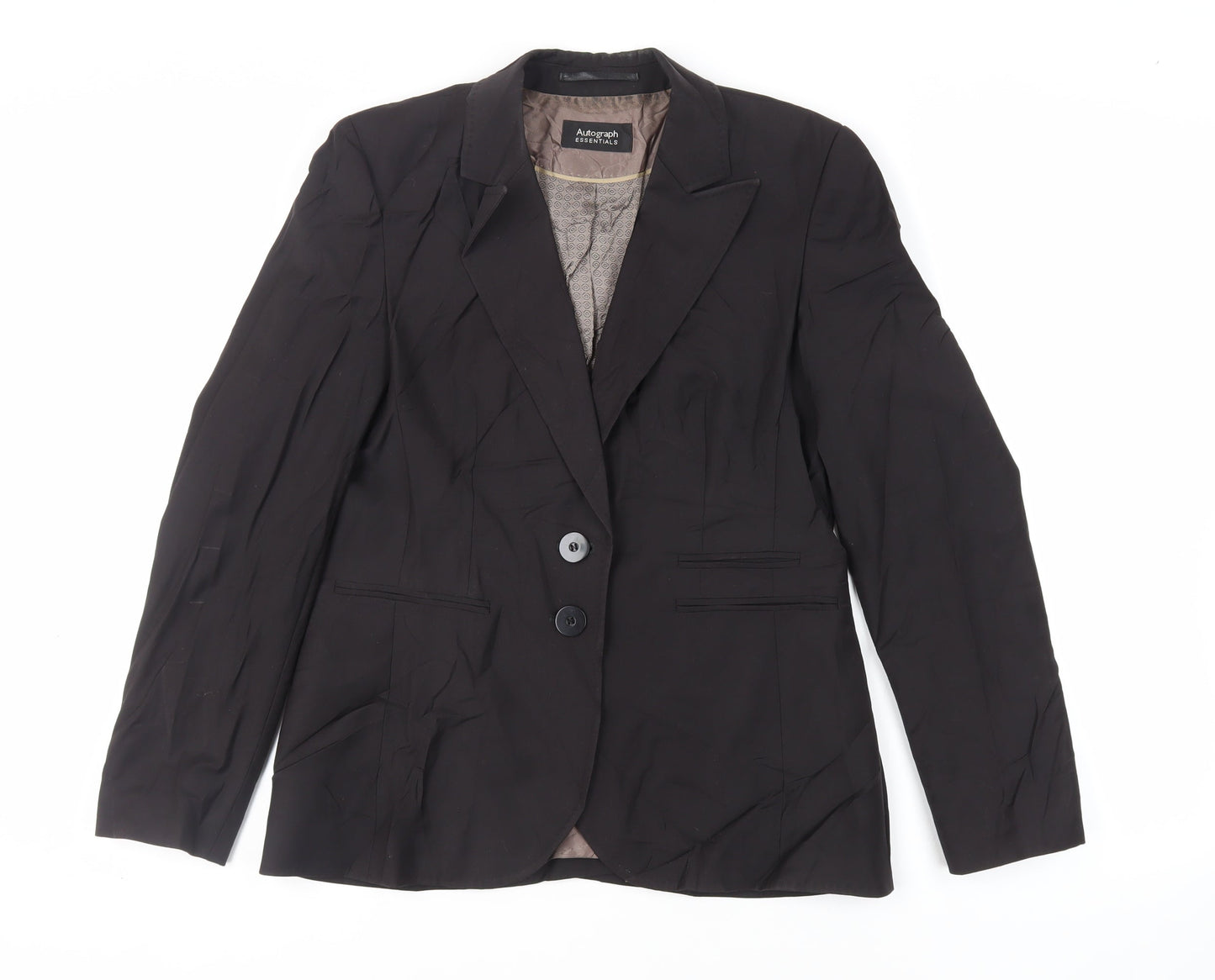 Autograph Womens Black Jacket Blazer Size 12 Button