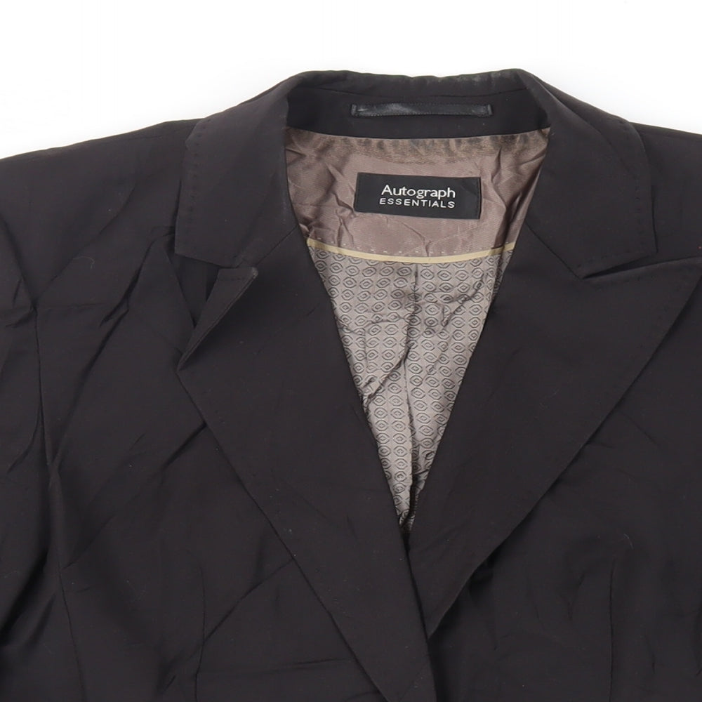 Autograph Womens Black Jacket Blazer Size 12 Button