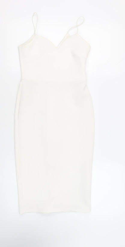 ASOS Womens White Polyester Sheath Size 8 Sweetheart Pullover