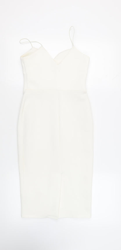 ASOS Womens White Polyester Sheath Size 8 Sweetheart Pullover