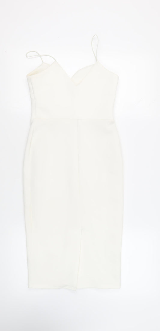 ASOS Womens White Polyester Sheath Size 8 Sweetheart Pullover