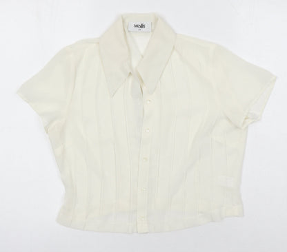 Womens UK Size 12 Wallis Ivory Basic Blouse