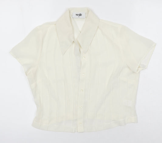 Womens UK Size 12 Wallis Ivory Basic Blouse
