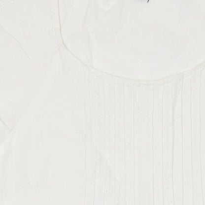 French Connection Womens White 100% Cotton Shift Size 8 Round Neck