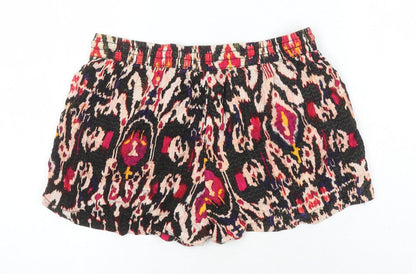 ANNA Womens Multicoloured Geometric Viscose Blend Basic Shorts Size S Regular