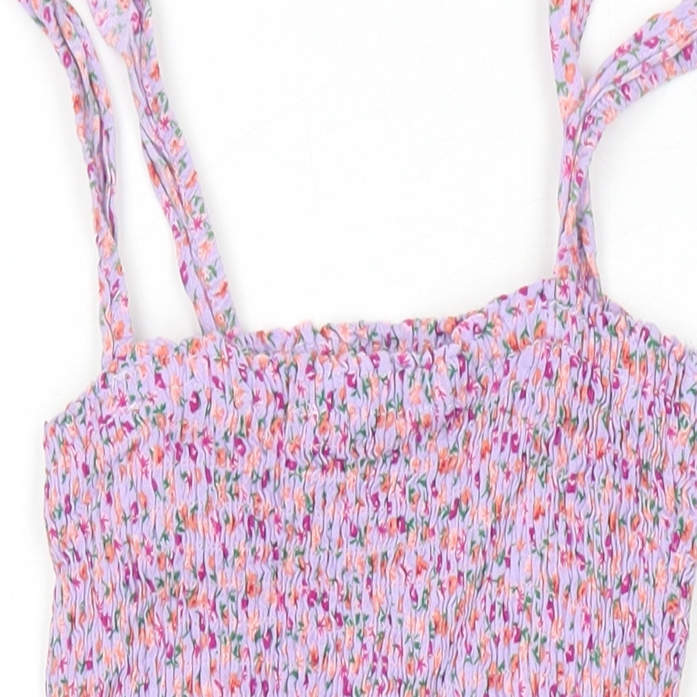 PRETTYLITTLETHING Womens Ivory Fair Isle Viscose Mini Size 4 Round Neck