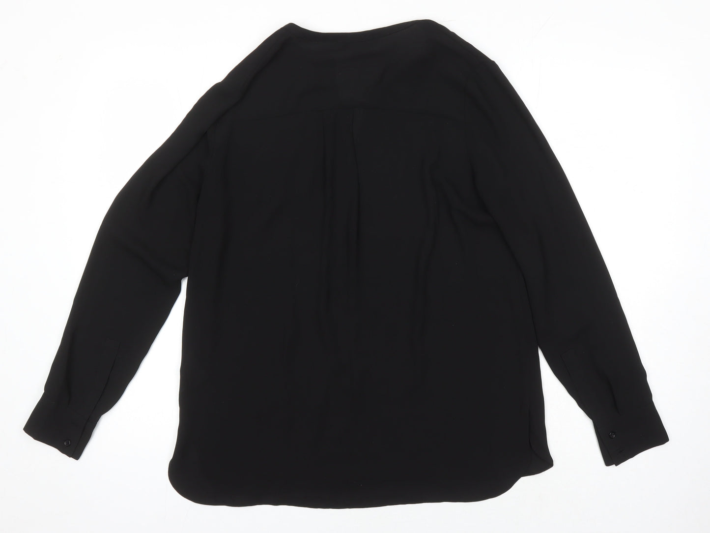 Womens UK Size 10 Warehouse Black Tunic Blouse